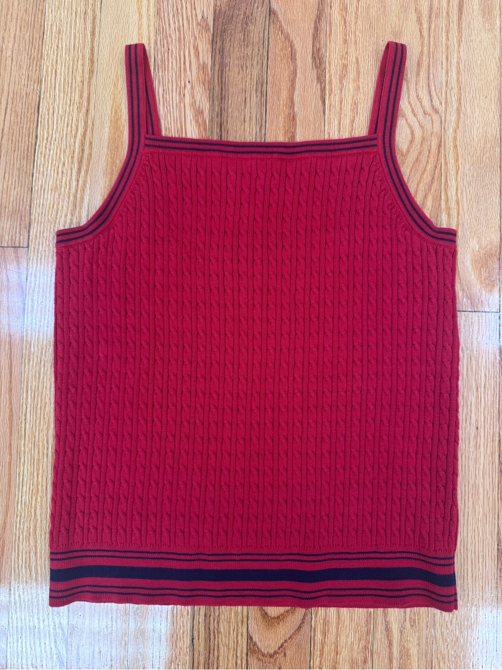 Lauren Ralph Lauren Vintage Red Cable Knit Sweater Tank